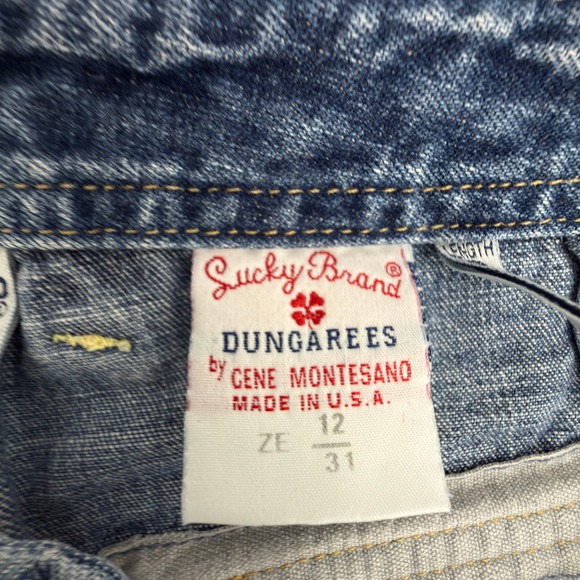 VTG Lucky Brand Gene Montesano Made in USA 90s Women 12/31 Carpenter Dungarees - Picture 7 of 12